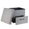 Simplify Gray Collapsible Storage Ottoman with Drawer
